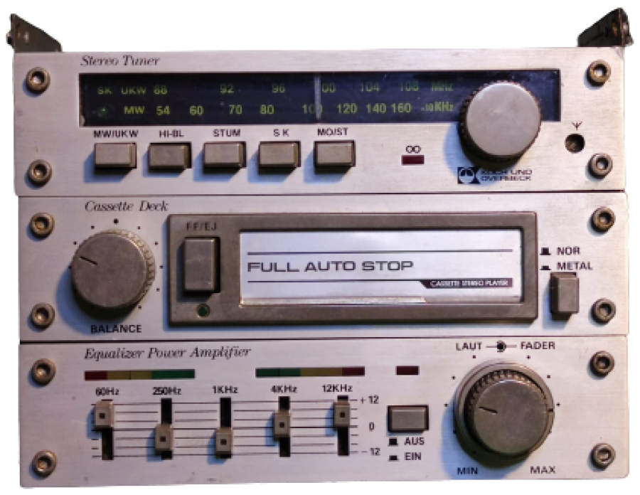 thumb1980 KOCH UND OVERBECK WEST GERMANY CAR RADIO ÜST ÜSTE VAYA YAN YANA DİZİLEREK KULLANILAN OTO SET ALAMİNYUM PANEL STEREO