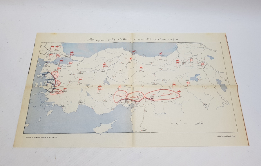 KURTULUŞ SAVAŞI DÖNEMİ OSMANLICA HARİTA KROKİ